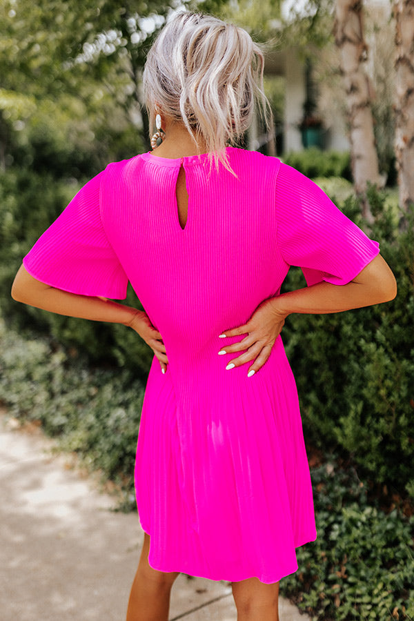 hot pink pleather dress Pink Faux Leather Short Ruffle Dress | Dolce Cabo