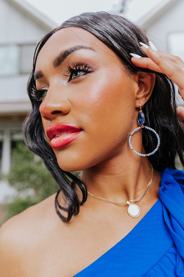 Fine Attraction Beaded Earrings In Airy Blue