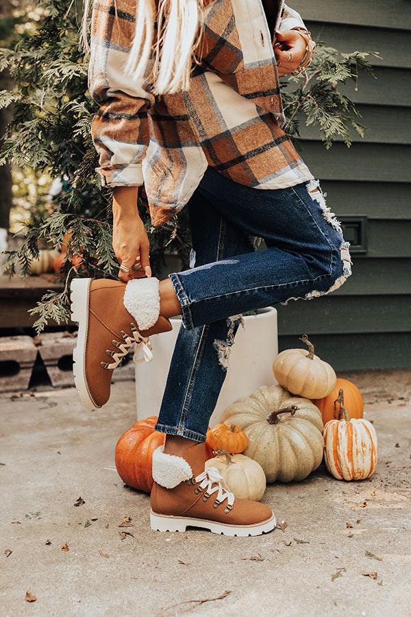 The Chase Faux Suede Boot In Cinnamon