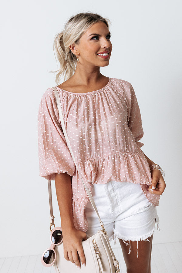 Simply Serene Shift Top In Blush