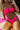 Americana Kisses Smocked Bandeau Bikini Top in Neon Pink