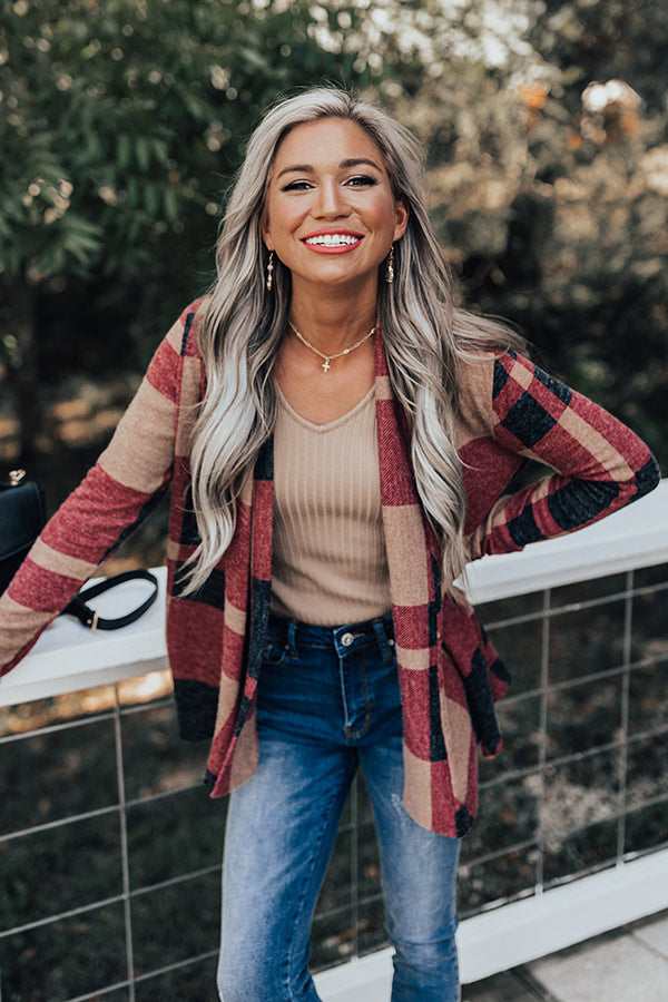 Smores Weather Plaid Cardigan