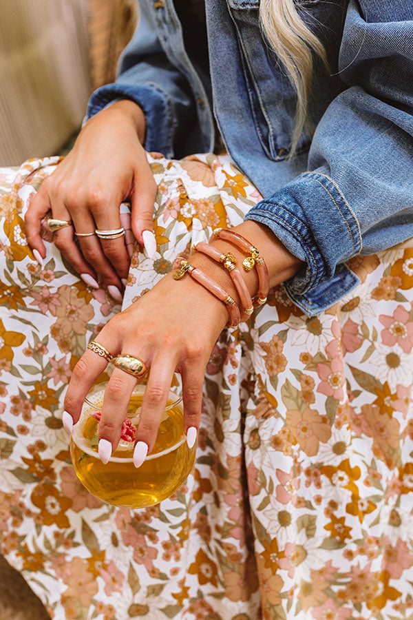 With Me Forever Marble Bracelet In Blooming Dahlia