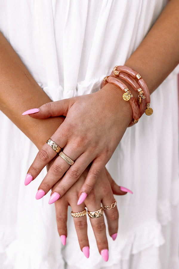 With Me Forever Marble Bracelet In Blooming Dahlia