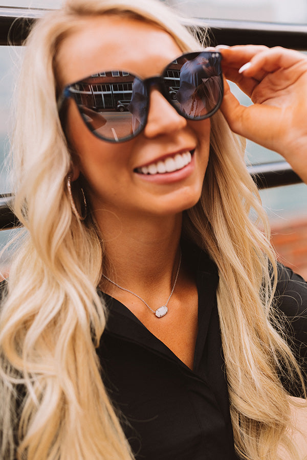 Collana Kendra Scott Elisa Con Ciondolo In Drusy Bianco Iridescente – Tono Canna Di Fucile, 17 Pollici - Foto 4