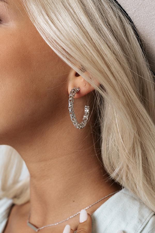 Kendra Scott Maggie Small Hoop Earrings in Silver Filigree