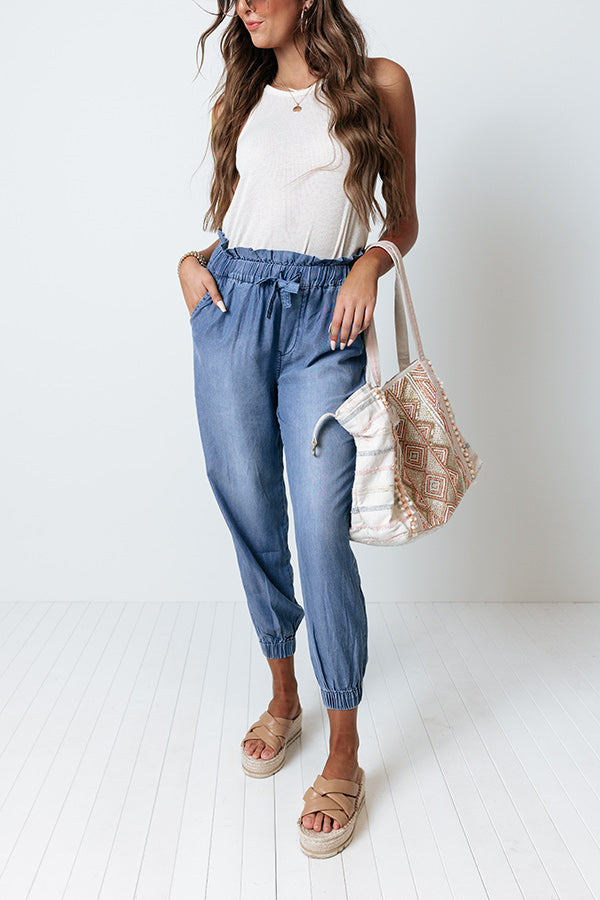 Summertimes Blues Chambray Joggers