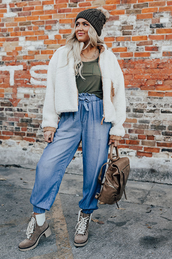 Summertimes Blues Chambray Joggers