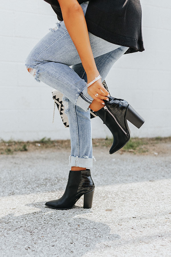 The Lukas Faux Leather Bootie In Black