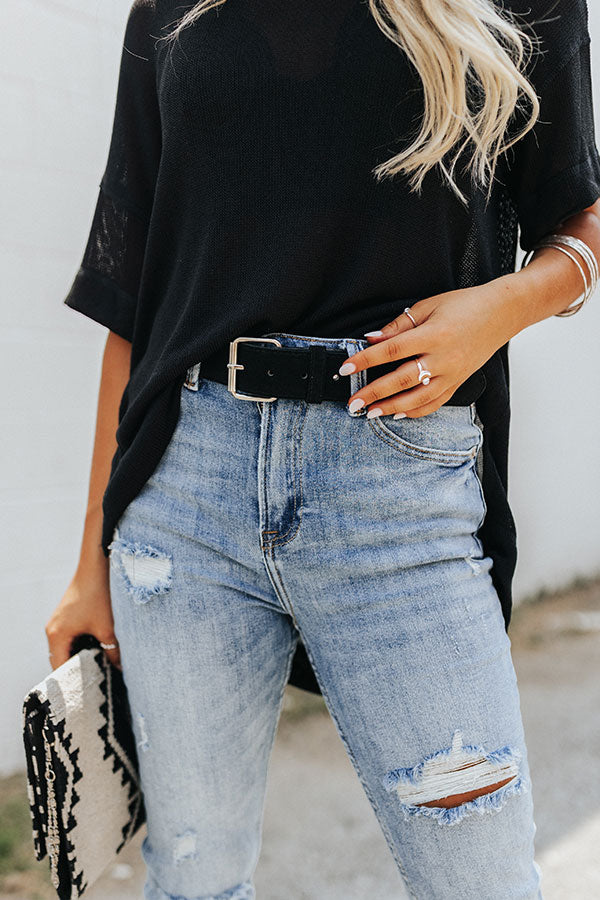 Effortless Success Leather Belt In Black