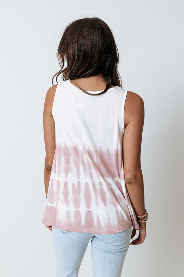 Valley Accent Tie Dye Top In Blush   