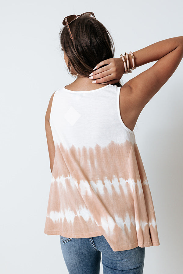 Valley Accent Tie Dye Top In Light Rust   