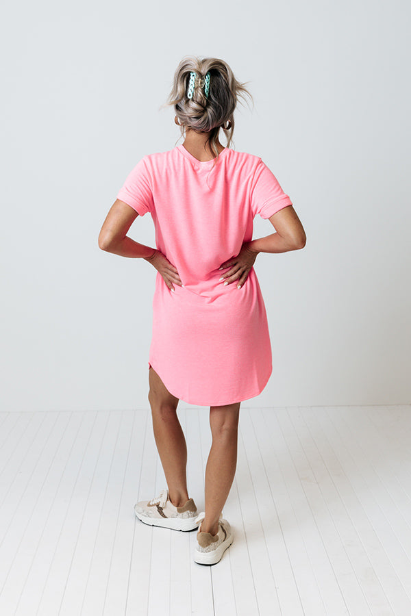 neon pink shirt dress ELITE SHIRT DRESS