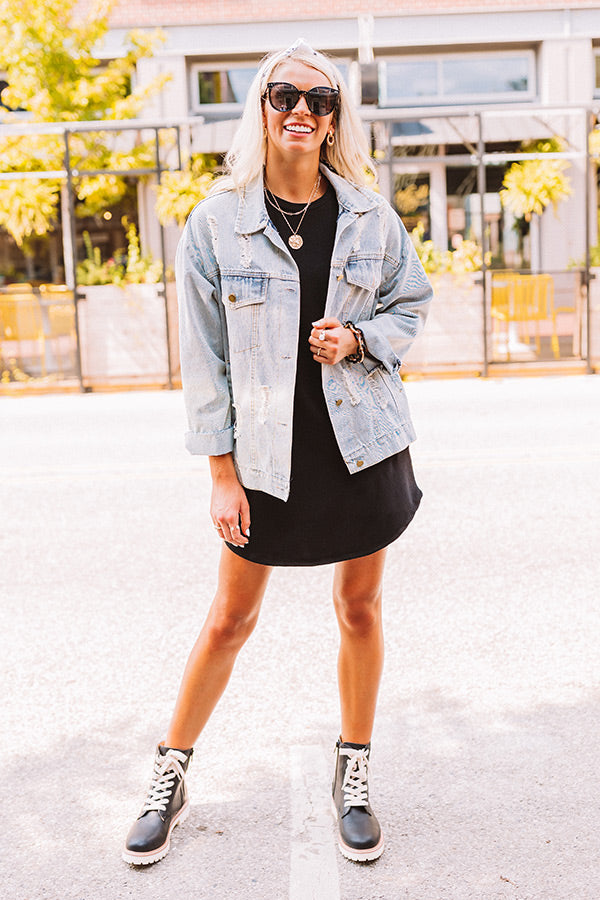 New Adventure T-Shirt Dress In Black New Adventure T-Shirt Dress In Black