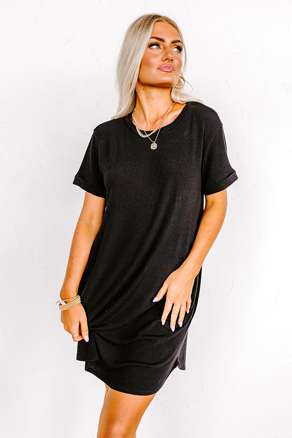 New Adventure T-Shirt Dress In Black New Adventure T-Shirt Dress In Black