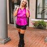 Imported Bubbly Satin Top In Orchid Image - 1