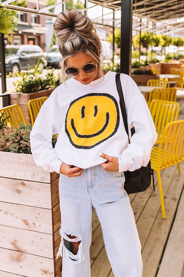 Sweet Smile Sweatshirt in White