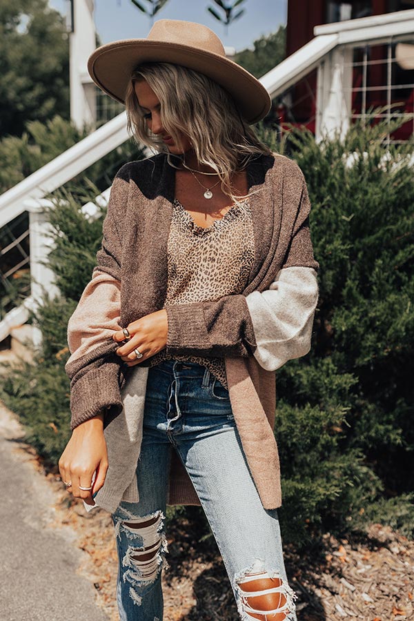 Sundown Chill Cardigan In Espresso