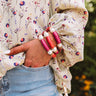 Lelani Resin Color-Block And Glass Pearl Stretch Bracelet in Fuchsia Flame Image - 1