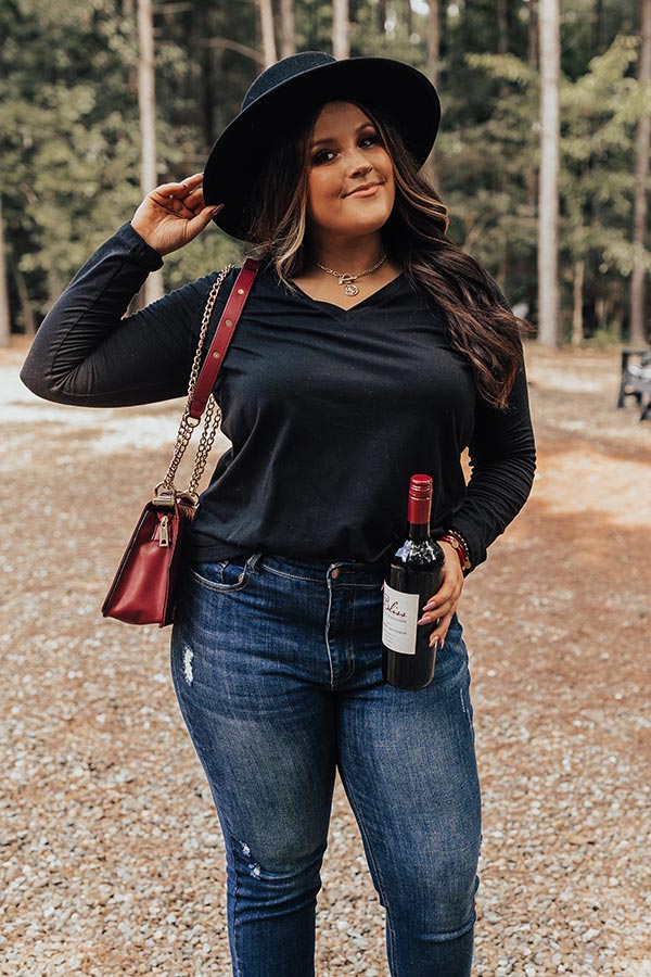 Yellowstone Long Sleeve Tee In Black Curves