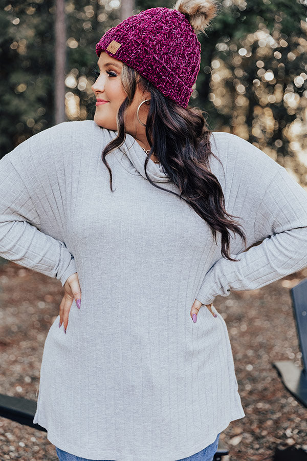 Full Moon Shift Top In Grey Curves