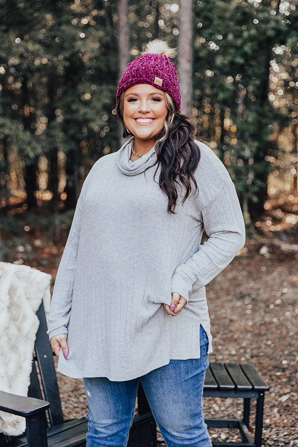 Full Moon Shift Top In Grey Curves