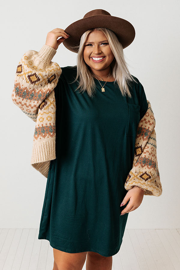 hunter green t shirt dress A2Y Women's Solid Printed Summer Casual T-Shirt Tunic Swing Dress with Side Pockets Huntergreen S