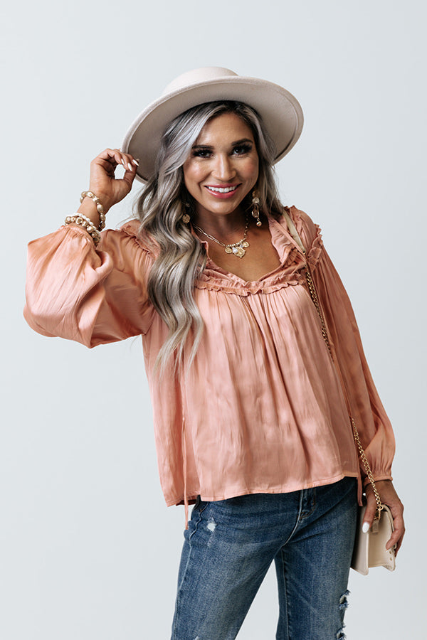 Starry Staple Top In Peach