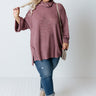Acorn Kisses Waffle Knit Tunic In Vineyard Grape Curves Image - 1