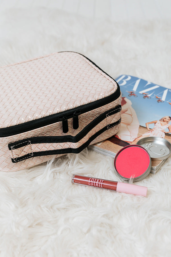 Glisten up Woven Cosmetic Bag In Rose Quartz Image - 2