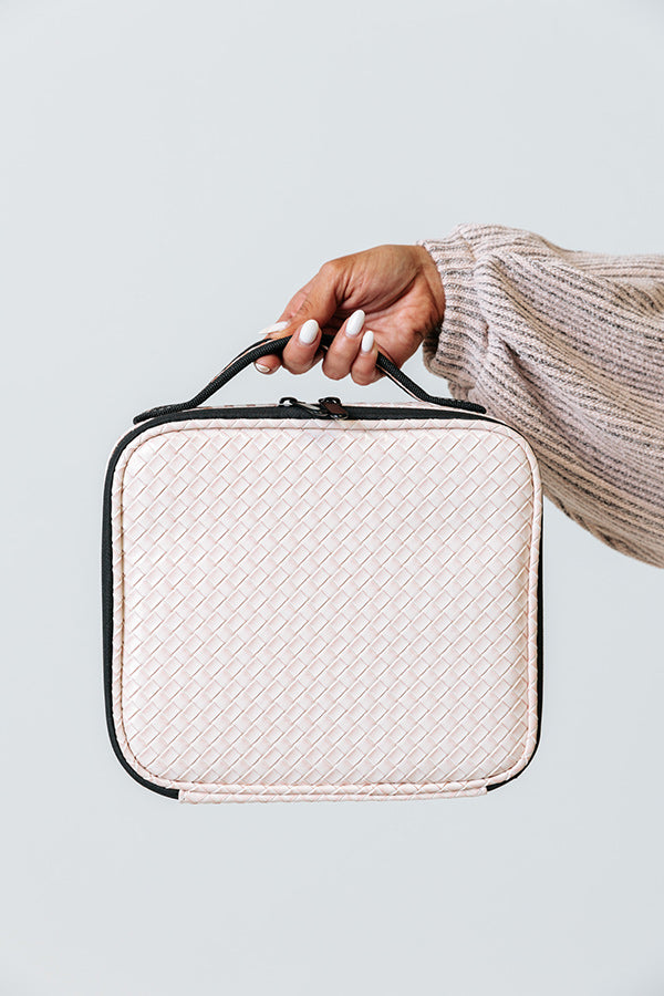 Glisten up Woven Cosmetic Bag In Rose Quartz Image - 3