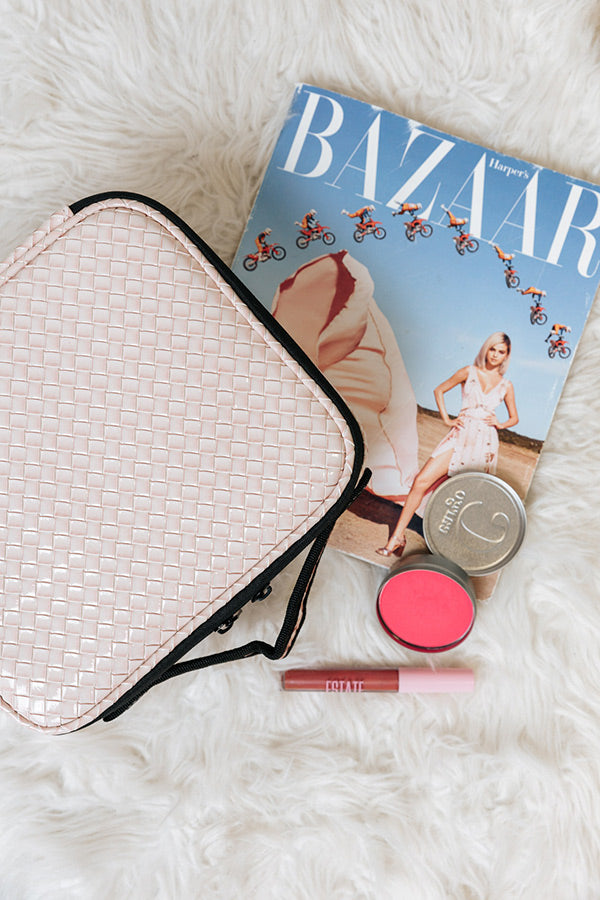 Glisten up Woven Cosmetic Bag In Rose Quartz Image - 4