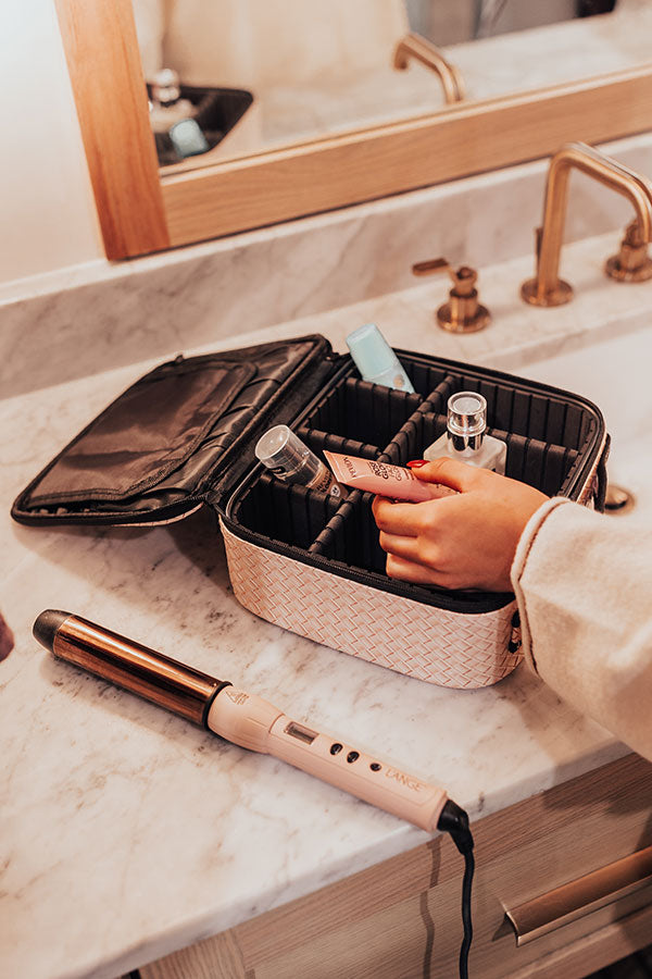 Glisten up Woven Cosmetic Bag In Rose Quartz Image - 1