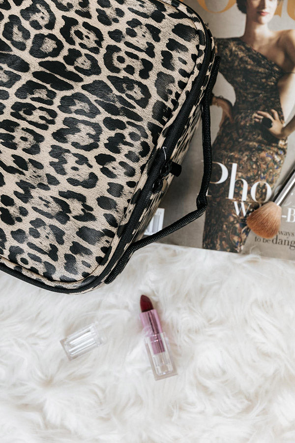 Glisten Up Leopard Cosmetic Bag Image - 1
