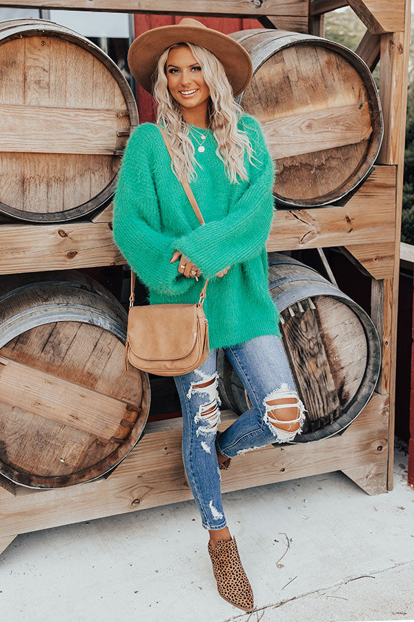 S'mores And Cozy Knit Sweater In Green