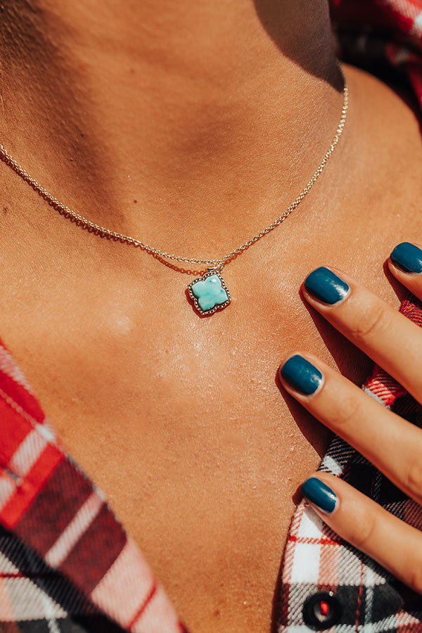 Havana Vintage Gold Statement Necklace in Variegated Turquoise Magnesite