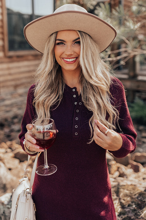 Falling For Hue Sweater Dress In Windsor Wine Falling For Hue Sweater Dress In Windsor Wine