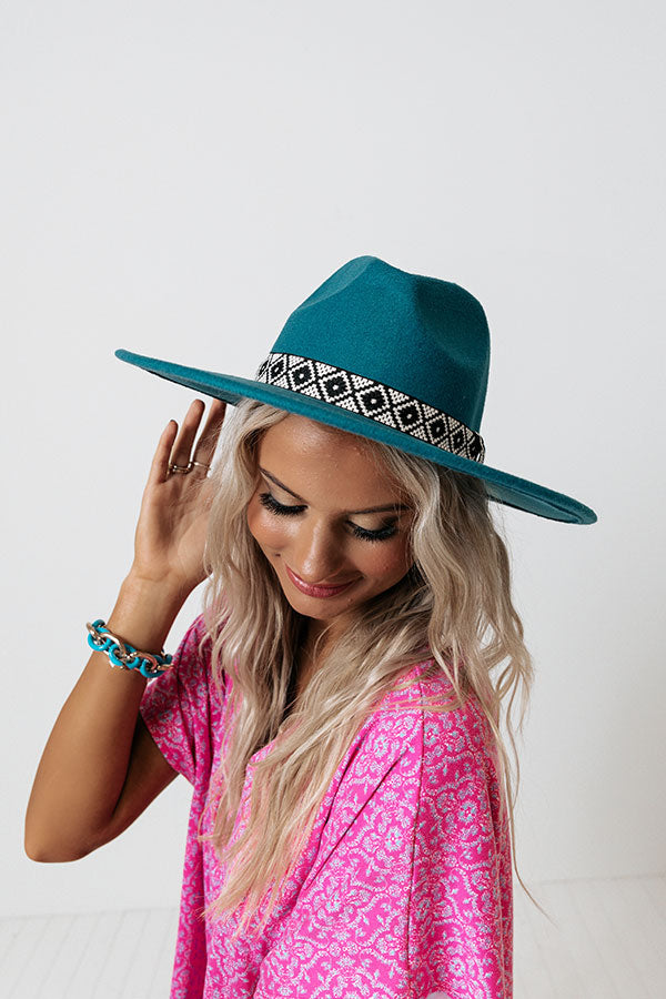 Easily Empowered Felt Fedora In Teal