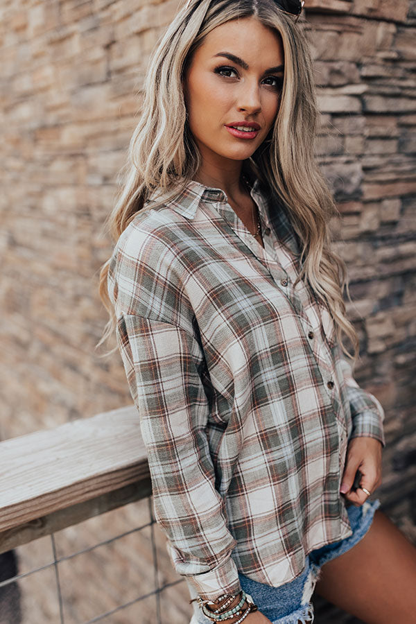 Destined For Denver Plaid Top