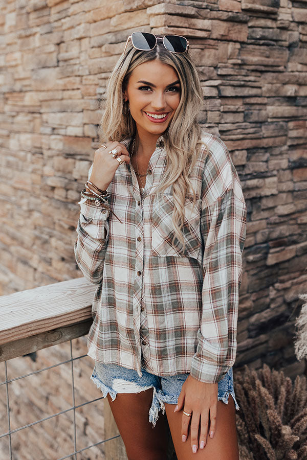 Destined For Denver Plaid Top