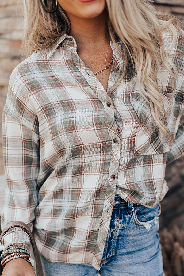 Destined For Denver Plaid Top