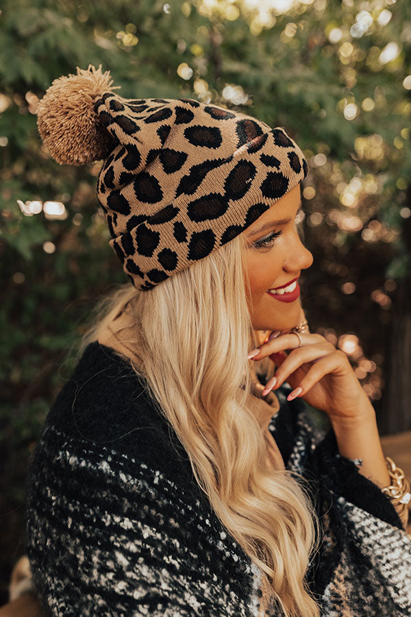 Hold My Latte Leopard Beanie