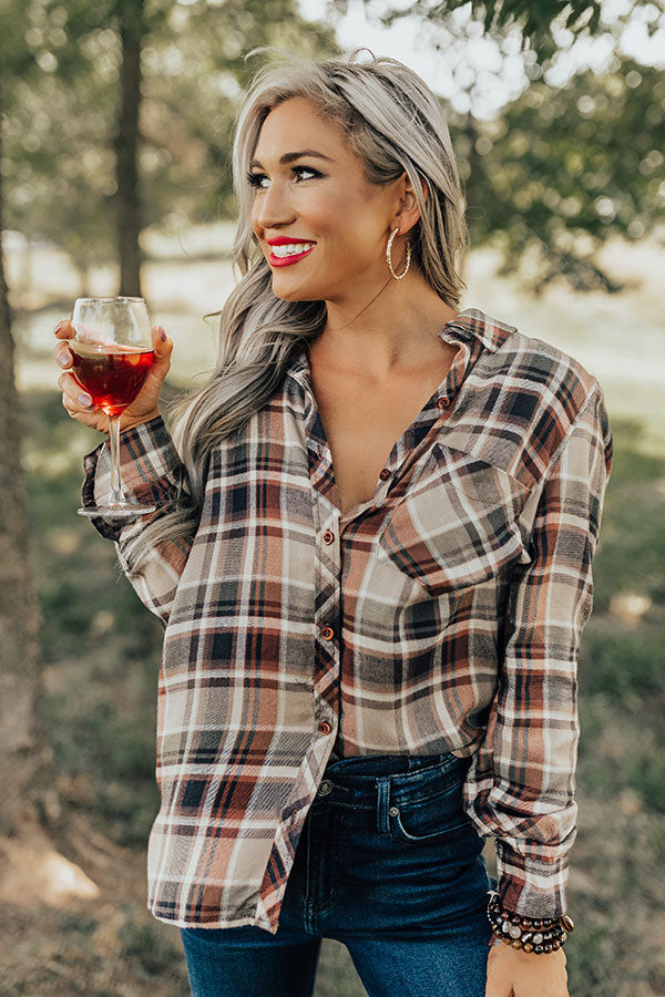 Cabin So Cozy Plaid Top