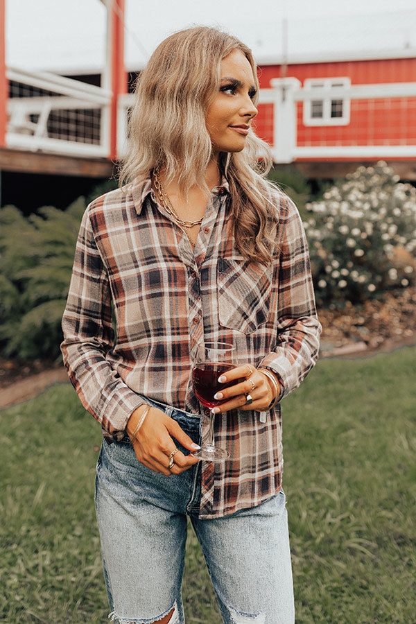 Cabin So Cozy Plaid Top