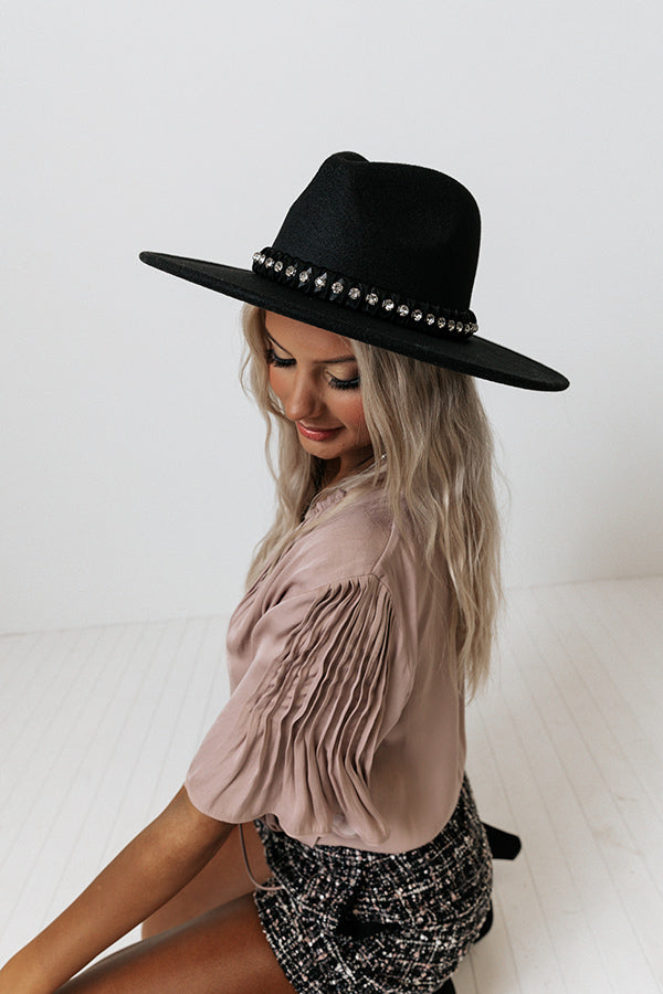 Champagne Weekend Fedora in Black