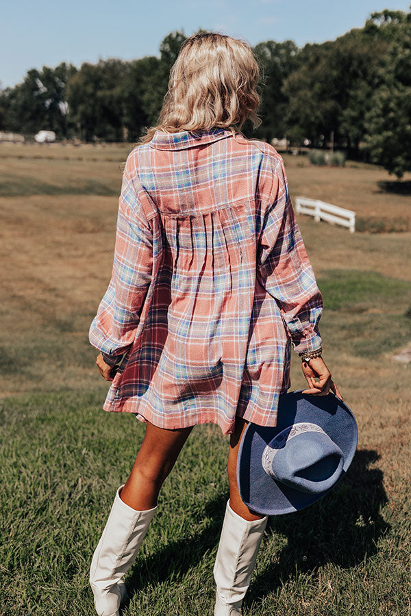 Toffee Kisses Flannel Dress In Light Scarlet Toffee Kisses Flannel Dress In Light Scarlet