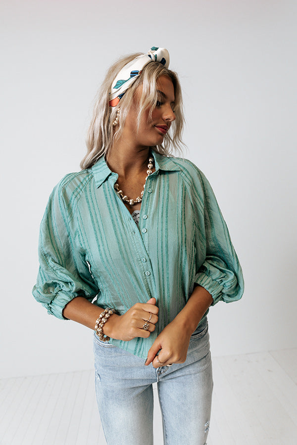 Smooth Talker Button Up In Ocean Wave
