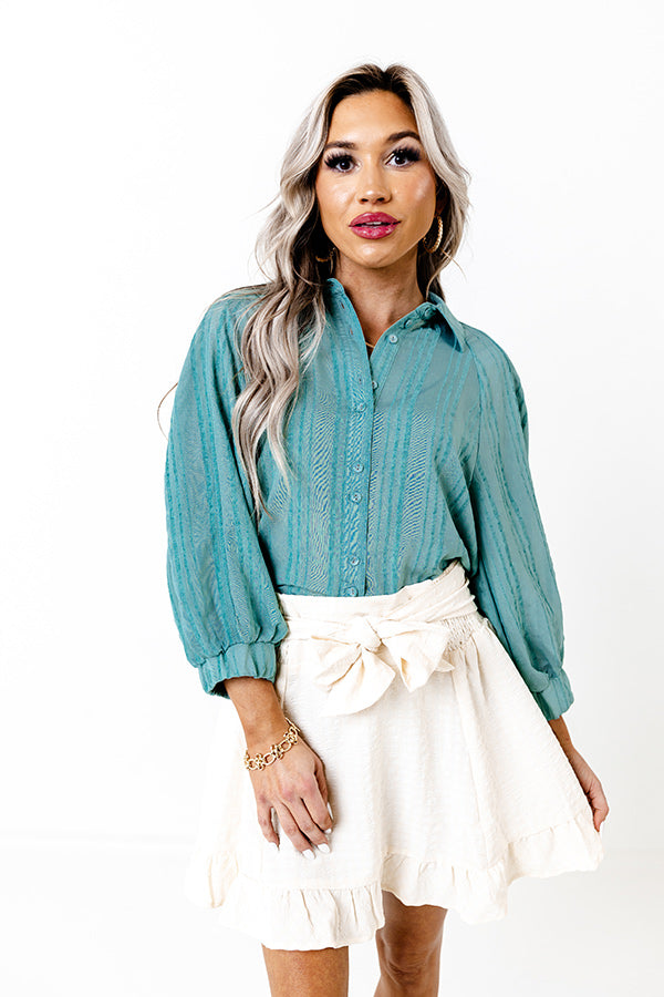 Smooth Talker Button Up In Ocean Wave