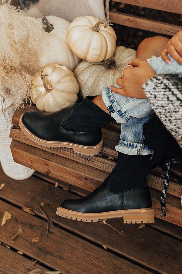 The Craine Faux Leather Boot In Black