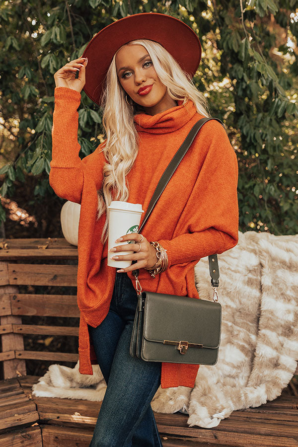 Time For Cozy Sweater In Rust